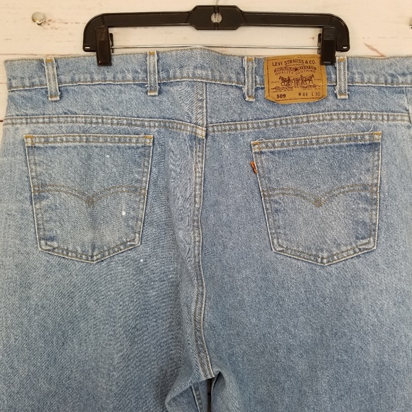 Levi Men's 44x30 Orange Tab 509 Loose Light Wash - Picture 4 of 8
